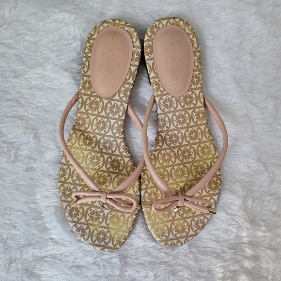 KATE SPADE Leather Printed Flip Flops - Picture 4 of 8